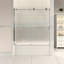 Porte de baignoire coulissante sans cadre de 57 à 59 po x H 60 po, verre trempé transparent de 5/16 po (8 mm), porte de baignoire coulissante simple avec rouleau en acier inoxydable, installation réversible-92341280
