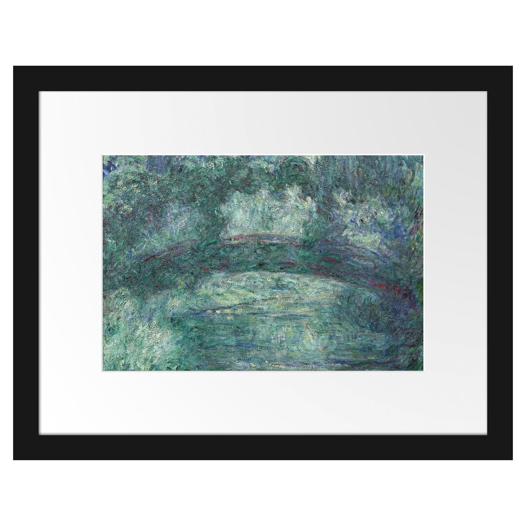 Claude Monet - Japanische Brücke Über Den Seerosenteich IV - Im Bilderrahmen Mit Galerie-Passepartout