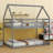 Phenix Kids Twin over Twin Low House Bunk Bed with Ladder-1147643238