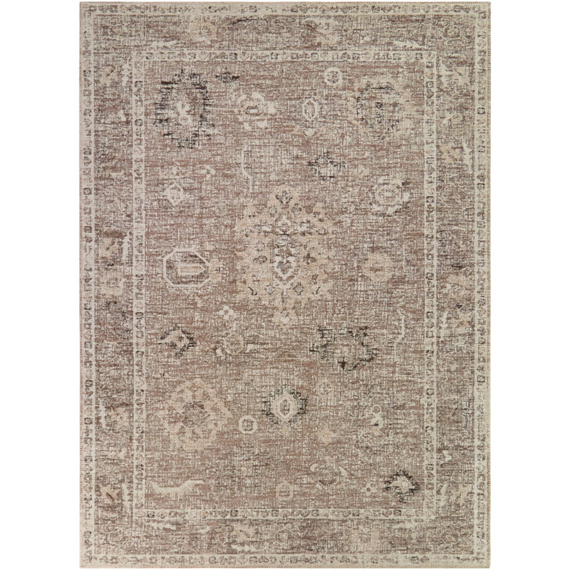 Salena Pink Oriental Distressed Area Rug, Rectangle 7'10" x 10'