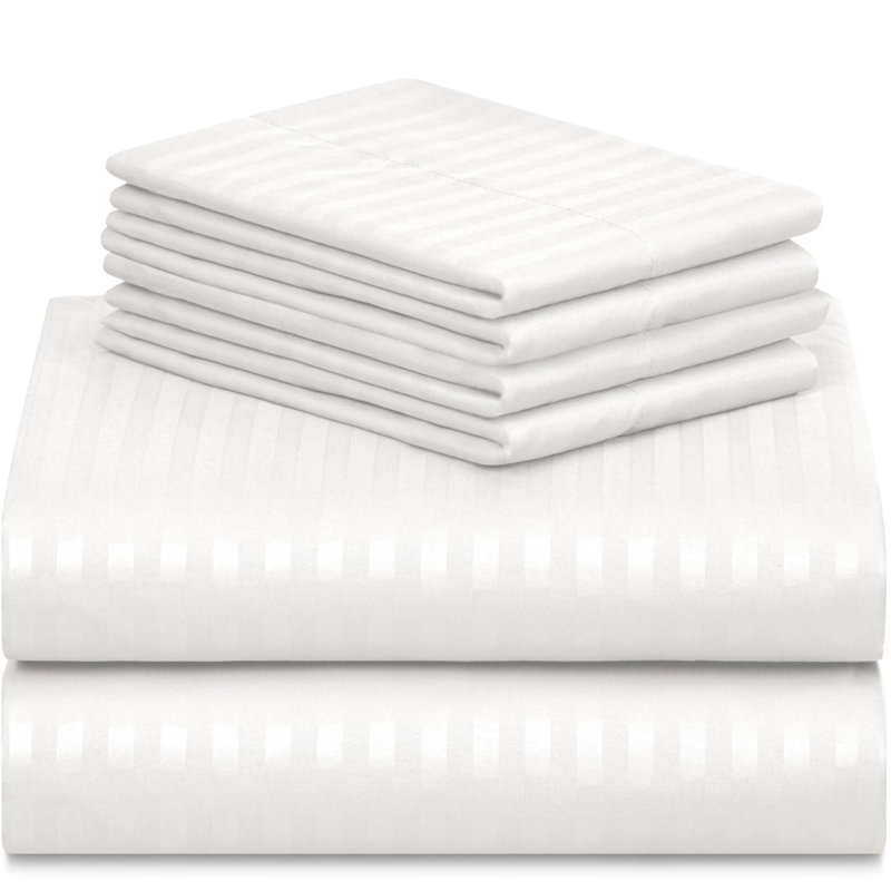 Luxclub 4 PC White Queen Silky Soft Cooling Extra Deep Pocket Performance Sheet Set, White 