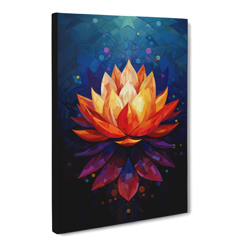 Lotus Flower Constructivism No.4 - No Frame Print, 60cm H x 40cm W x 3cm D