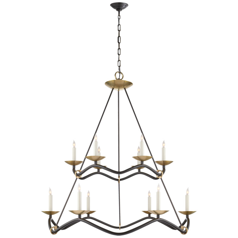 Barry Goralnick Choros Two-Tier Chandelier, Aged Iron