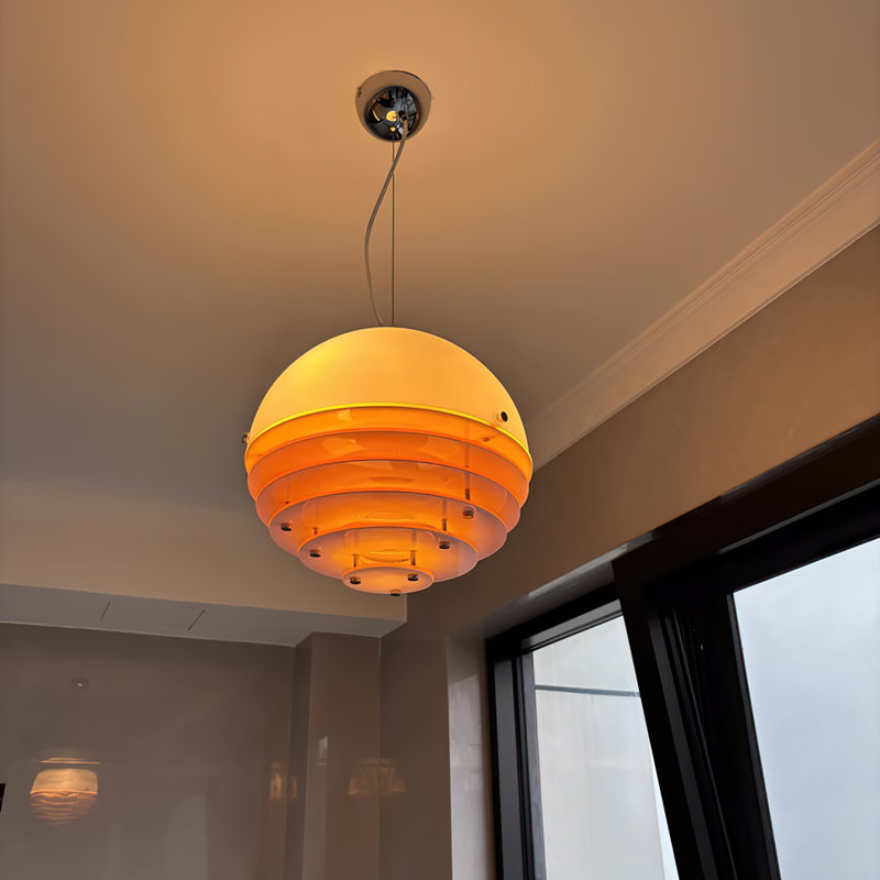 Vintage Sunset Orange Restaurant Pendant Light