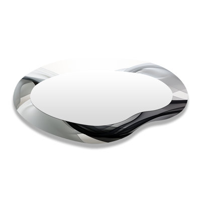 Liquid Streams Monochrome - Irregular Abstract Waves Assymetrical Modern Unique Wall Mirror