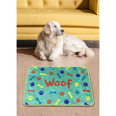 Tapis pour chien «Wouf» - 23,5 x 15,5 po (60 x 39 cm)