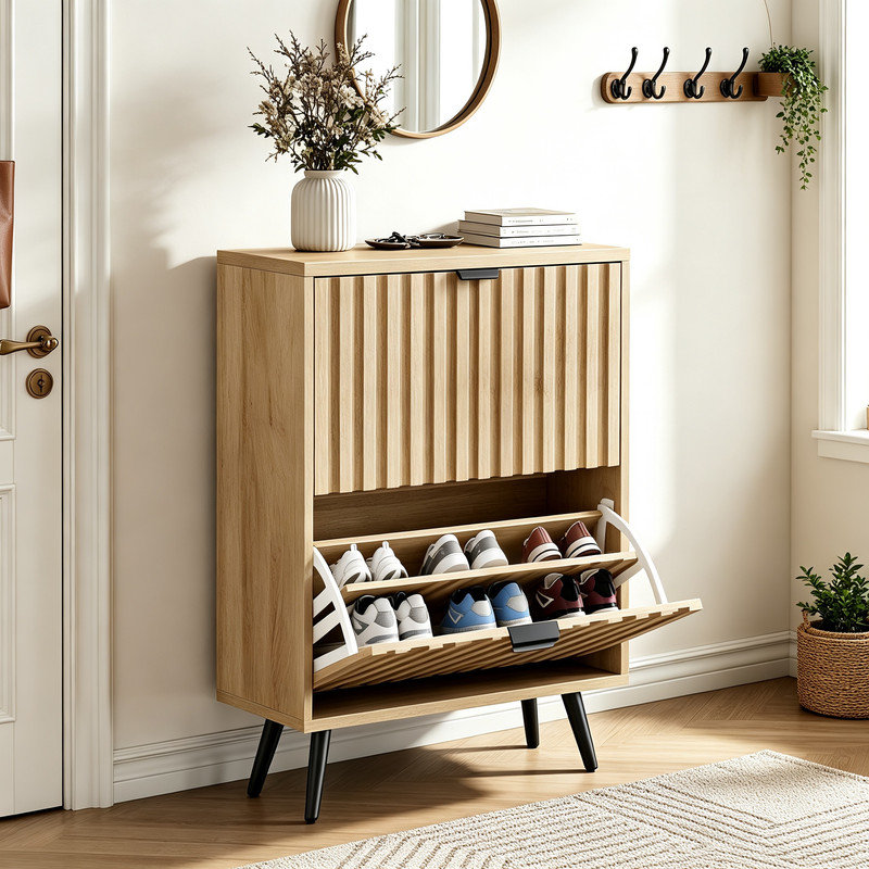 12 Pair Flip Down Shoe Storage