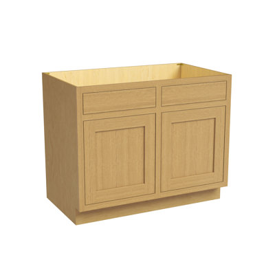 CASAINC Ready-to-Assemble W42"x H34.5"x D25" Kitchen Sink Base Cabinet with False Drawers