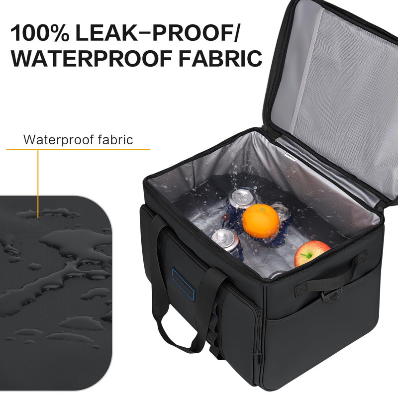Ebern Designs 37L Picnic Tote Bag Cooler, Black