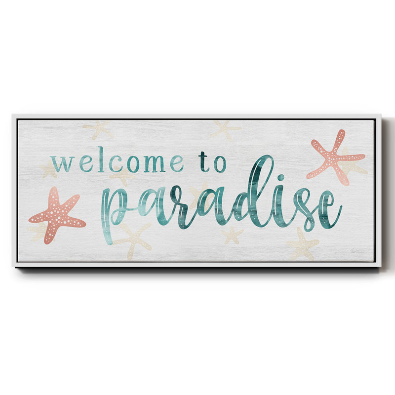 Welcome to Paradise - toile encadrée, H 12 po x l 30 po