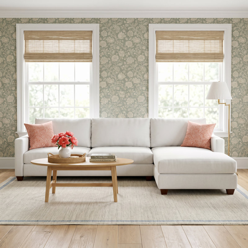Rhodes 2 - Piece Upholstered Sectional, Bayou Natural Canvas, Left Hand Facing