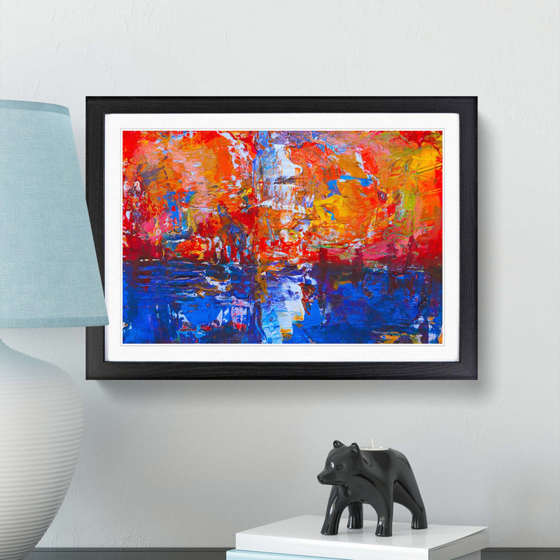 Abstract Vol.386 by S.Johnson - Picture Frame Painting Print, 62cm H x 87cm W x 2cm D, Black Framed