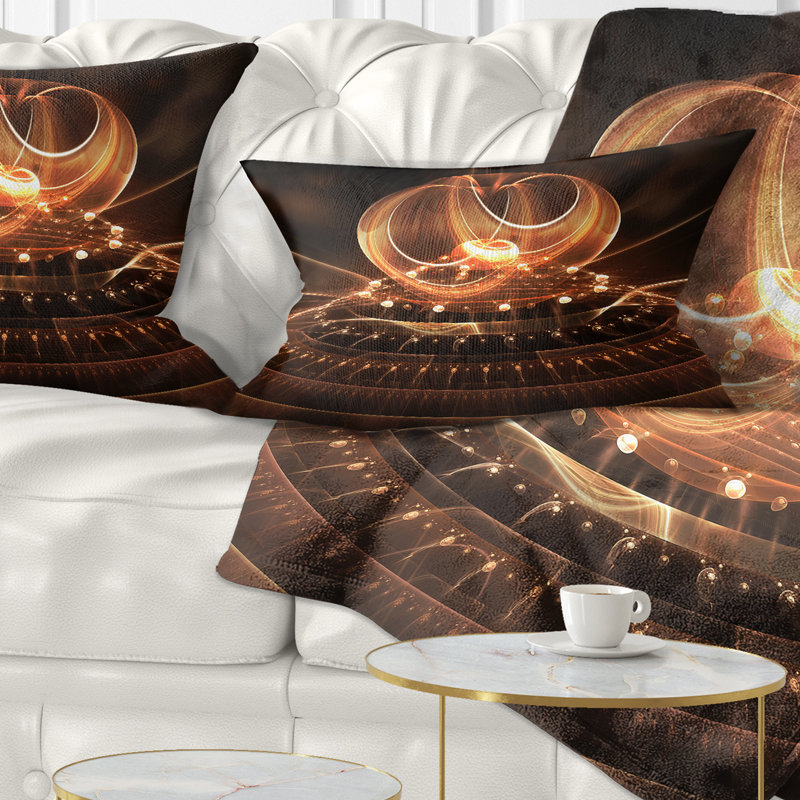 Modern Fractal Brown Dom - Coussin imprimé abstrait
