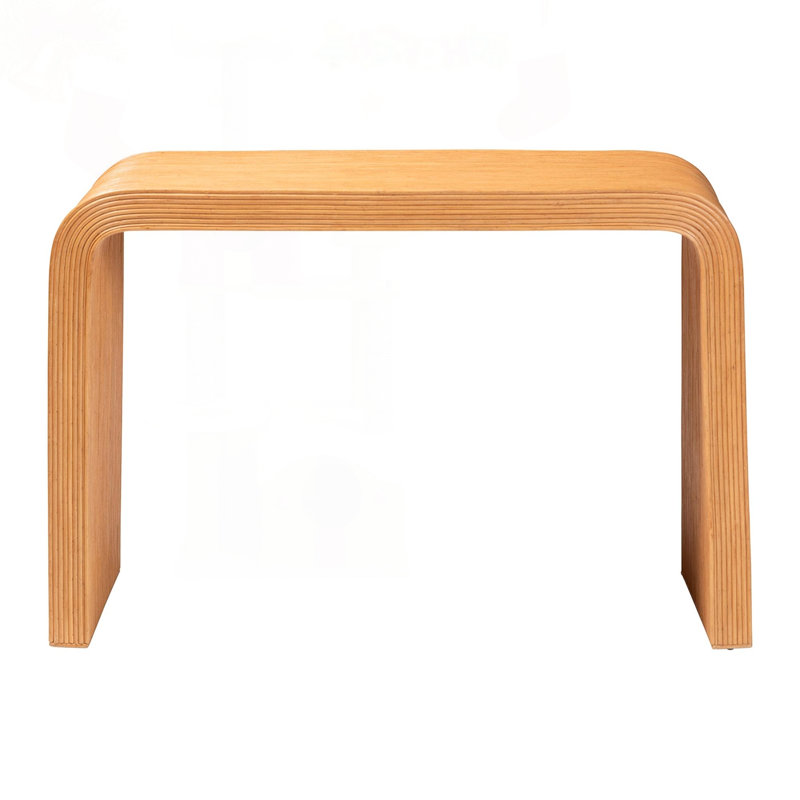 Bohemian Rattan Console Table with Fluted Detailing