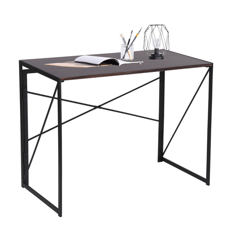 Langport Metal Base Writing Desk, Walnut