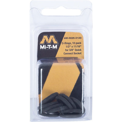 Mi-T-M AW-0025-0123 1/2" X 11/19" Pressure Washer O-Ring Kit For 3/8" Quick Connect (10Pk)