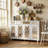 Amiee 55.1'' Wide 3 Drawer Mirrored Door Sideboard-56780552
