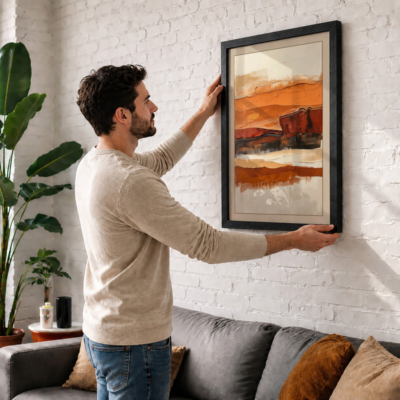 1 Piece Wall Art, A1 - 84.1 x 59.4 cm, Oak