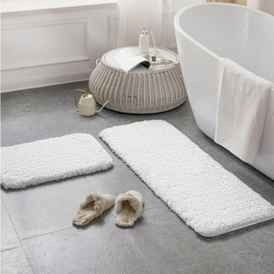 2‑Piece Shaggy Tufted Bathroom Rug Set