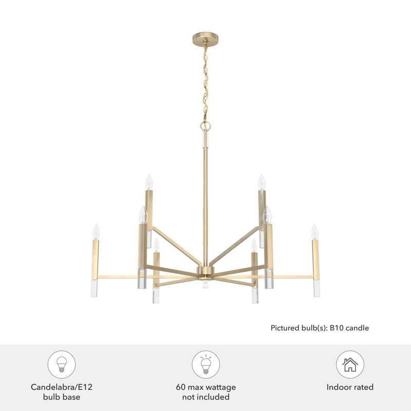 Alturas Gold Crystal 9-Light Modern Tiered Chandelier