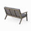 Ensemble de causeuse d'extérieur en bois d'acacia 4 places Temecula - Causeuse, table basse et 2 fauteuils club - fini gris + coussin gris
