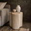 Table d'appoint d'extérieur / d'intérieur Organic Look Travertine MGO, hauteur 18,11 po résistante aux intempéries pour patio, salon et chambre à coucher