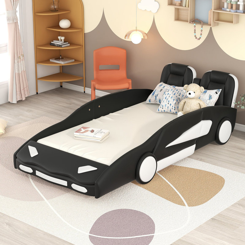 Lit plateforme avec roulettes Race, Noir