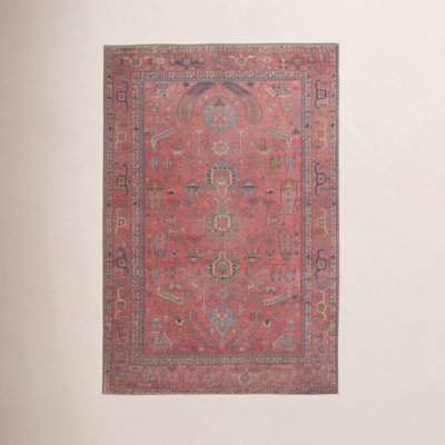 Brixey Red Washable Oriental Rug