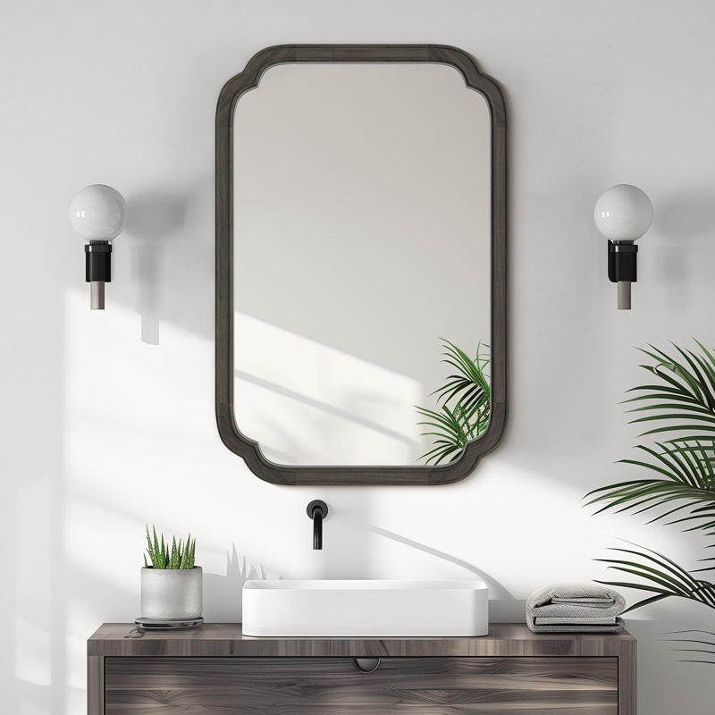 Miroir mural Ali, Noir, 30 po x 20 po, 1
