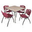 Plateau de table Kee Square, 4 chaises empilables-1077686485-1077686486-1077686506
