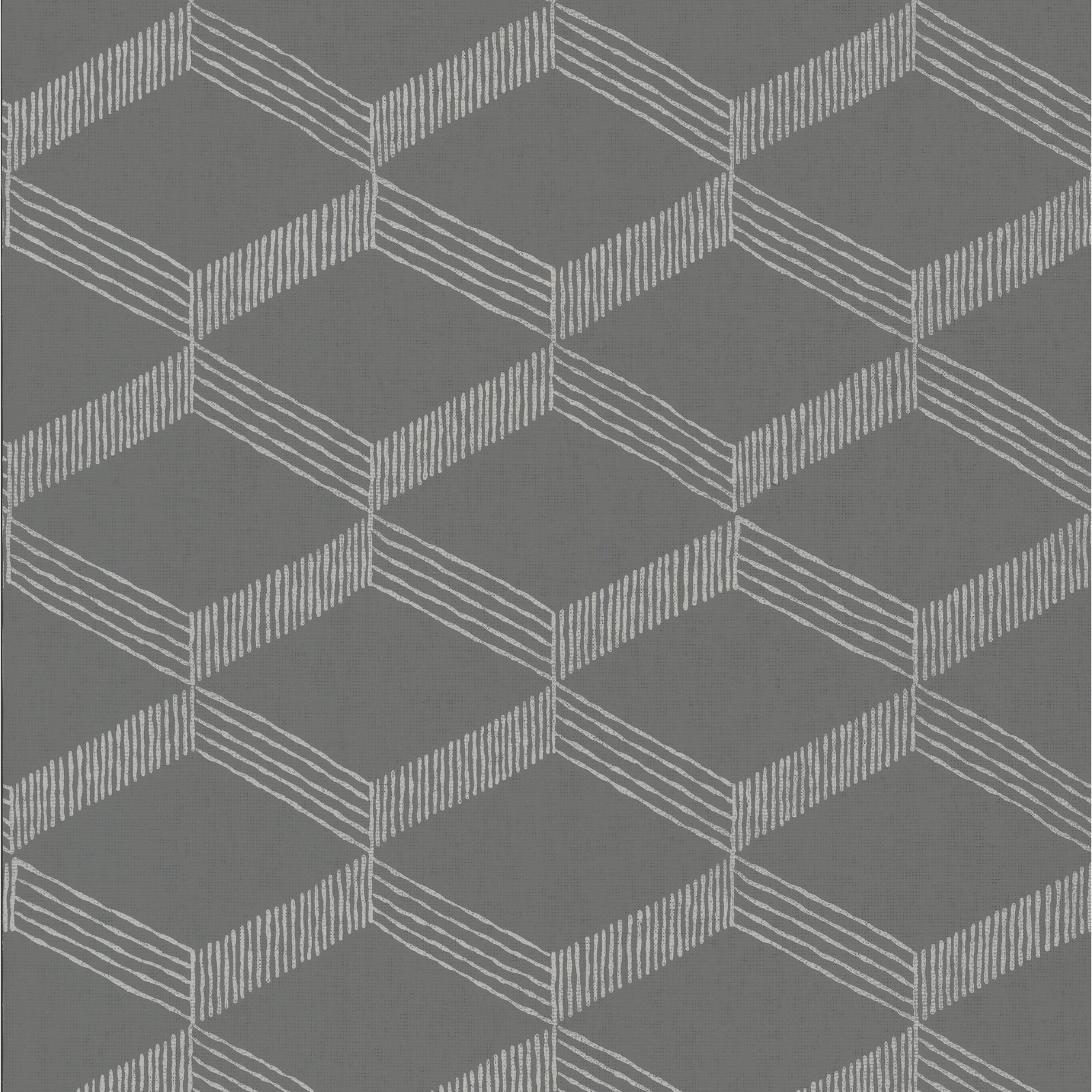 Aislin Mid-Century Geometric Wallpaper, Gray/White