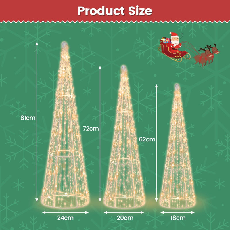 Lighted Artificial Pine Christmas Tree