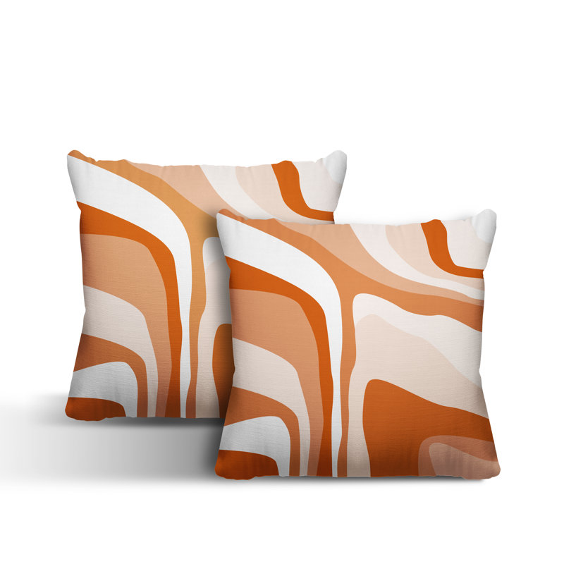 Coussin décoratif carré intérieur / extérieur Clickett, L 17 po x H 17 po, Orange