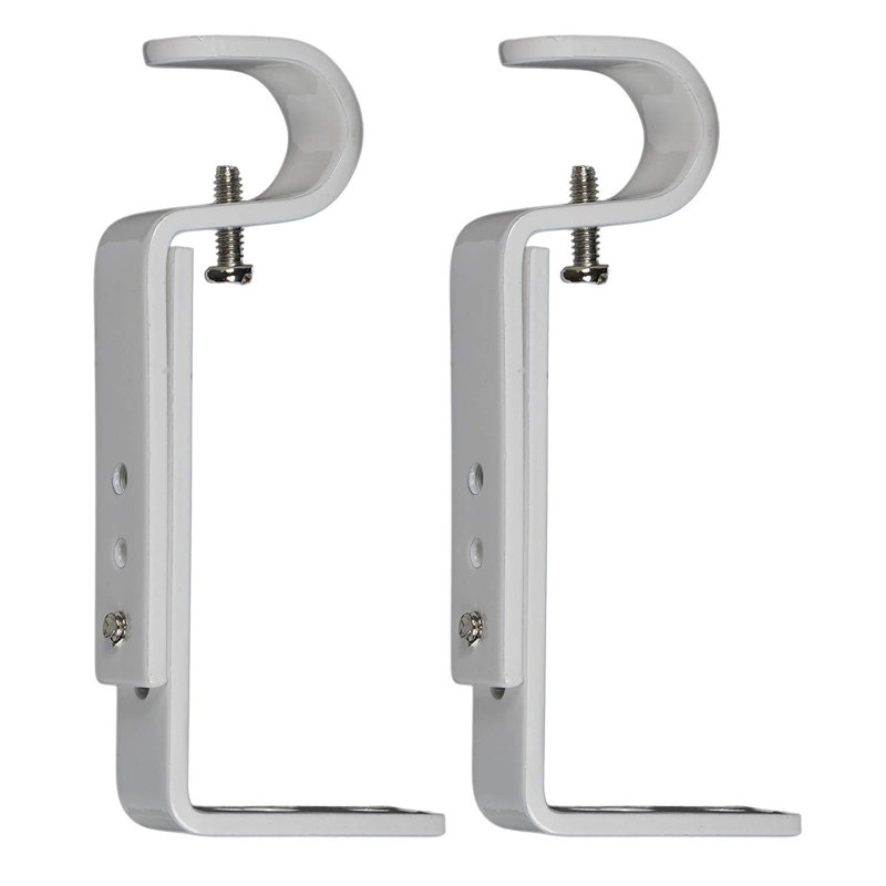Support de fixation de rideau réglable Pernell, Blanc lustré, H 5 po x l 2 po x P 1 po