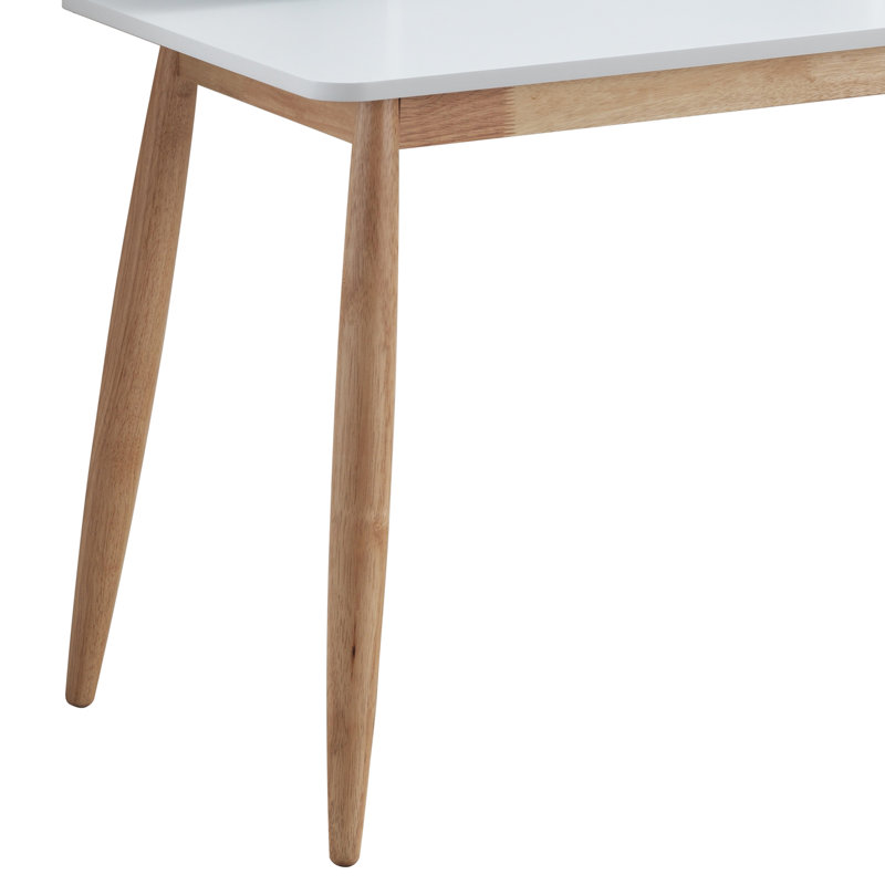 Bureau d'écriture avec huche Roskilde, Blanc/naturel, H 34,4 po x l 43 po x P 23,6 po