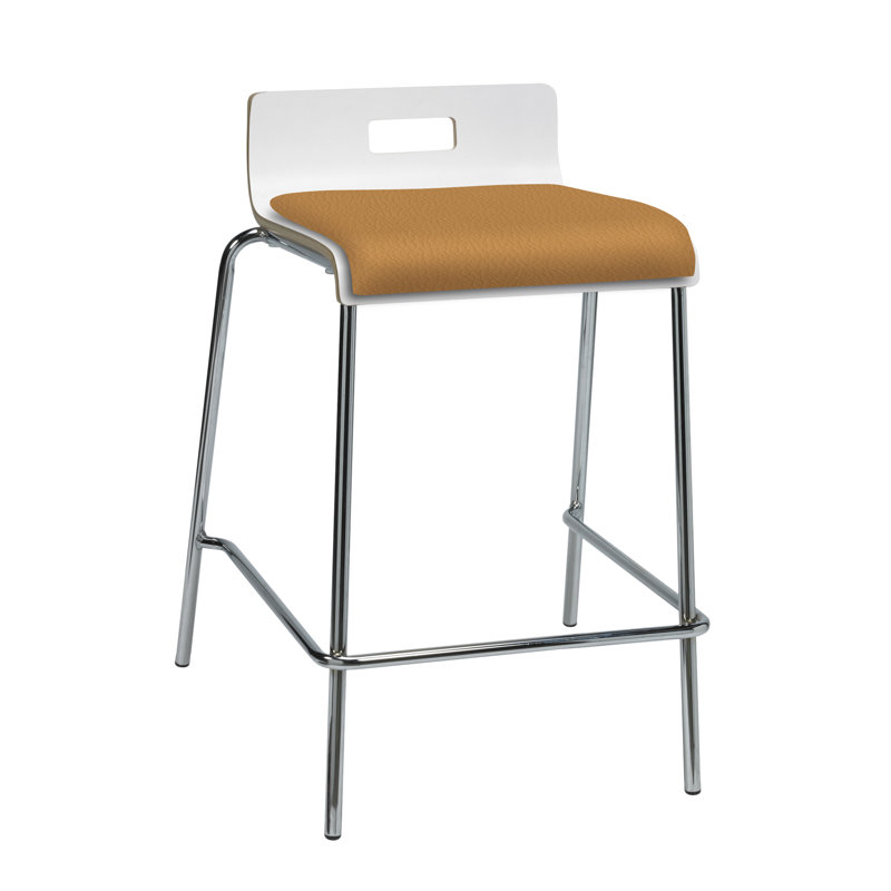Jive Stool, White Back, Squash Fabric, Counter Stool (25” Seat Height)