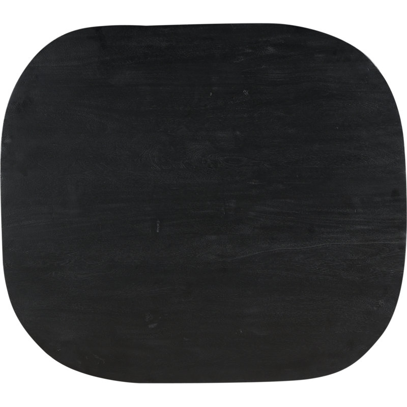 Black Solid Wood Sculptural Coffee Table
