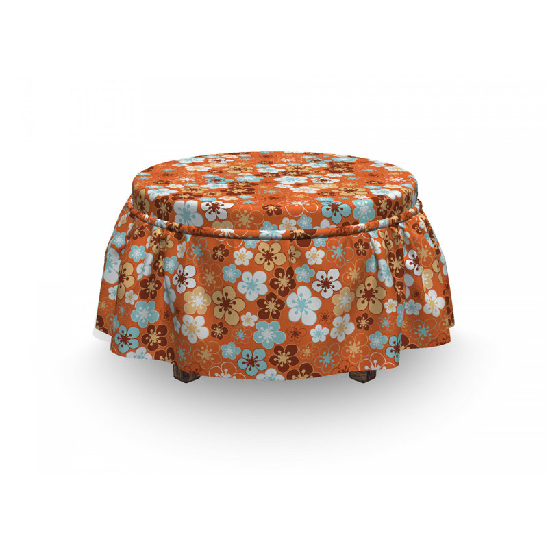 Ensemble de housse pour repose-pieds à coussins carrés 2 pièces doodle summer flore