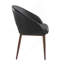 Chaise en métal noyer et similicuir noir-328718318
