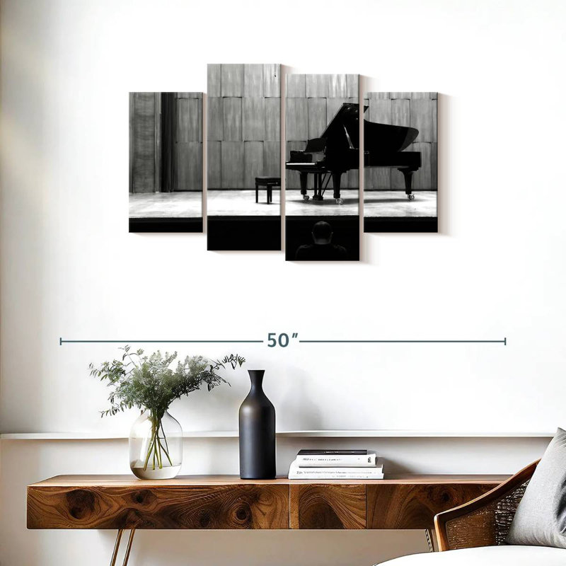 Abarca Black Grand Piano, 22" H x 36" W