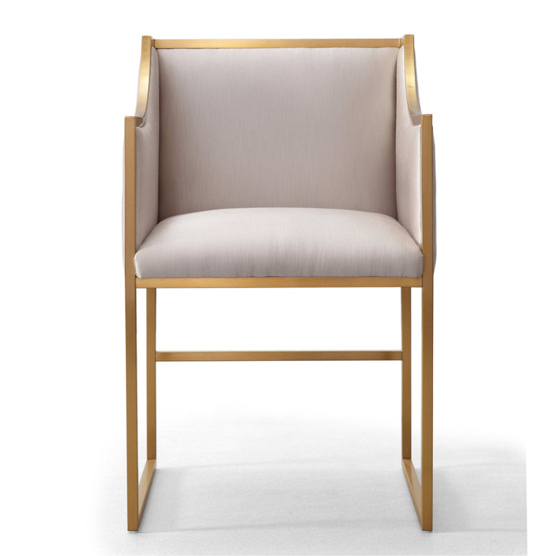 Chaise en velours avec accoudoirs Twingo, Blanc