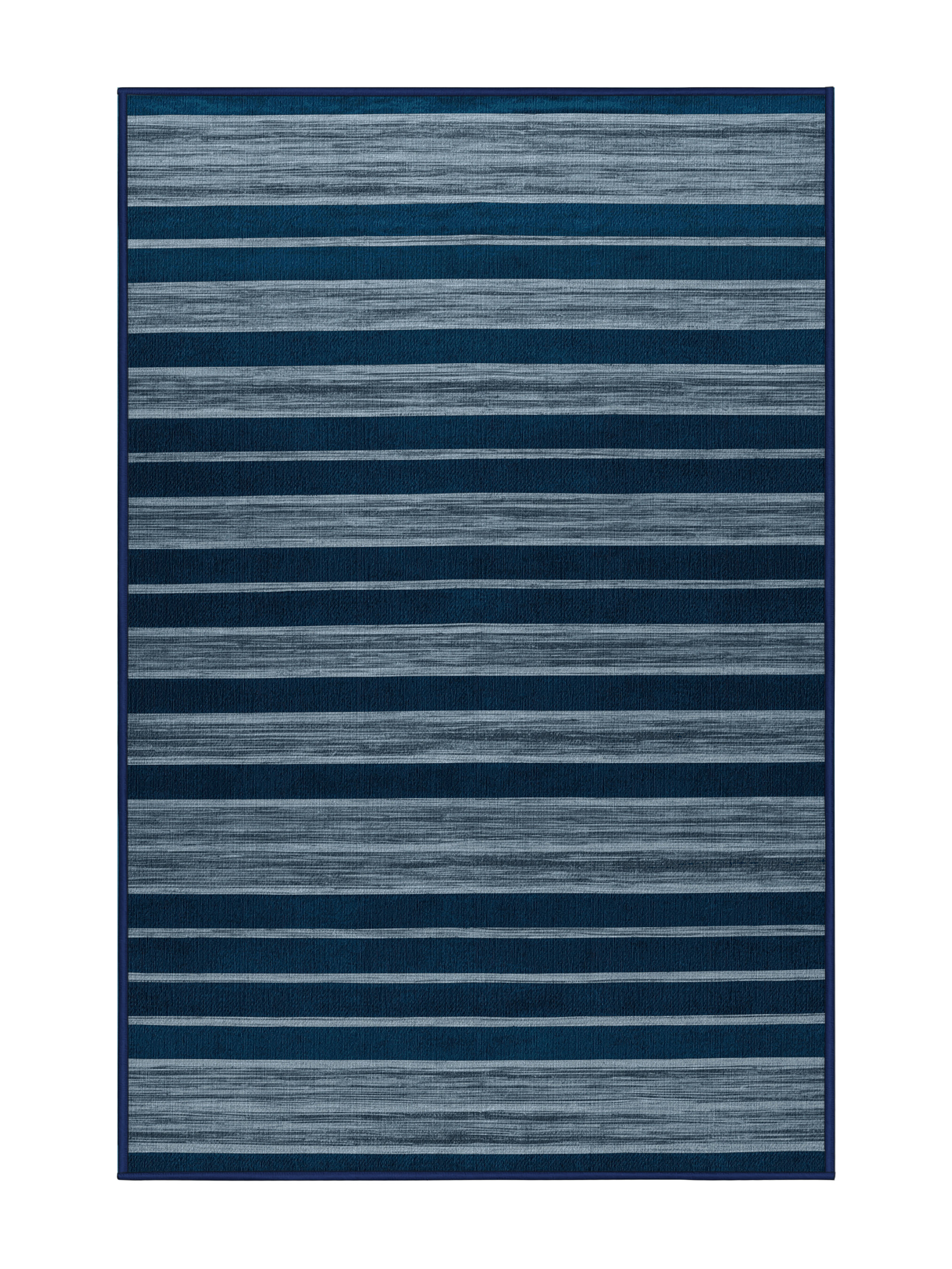 Longshore Tides Machine Washable Horizontal Stripes Blue Area Rug | Wayfair