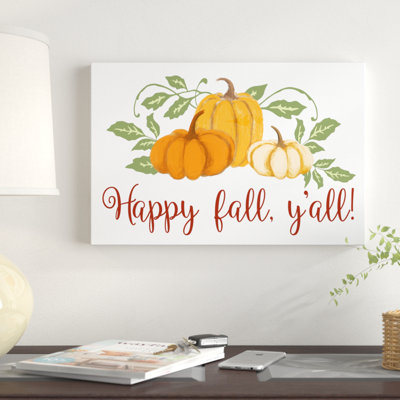 « happy automne y’all », art textuel sur toile