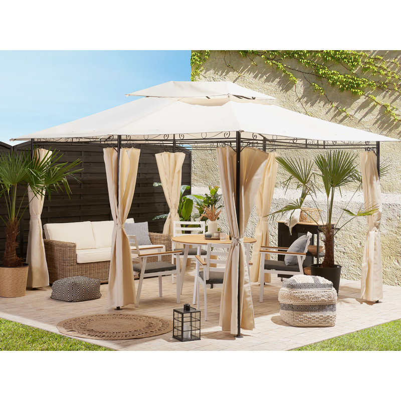 Usonia 4m x 3m Steel Patio Gazebo, Beige
