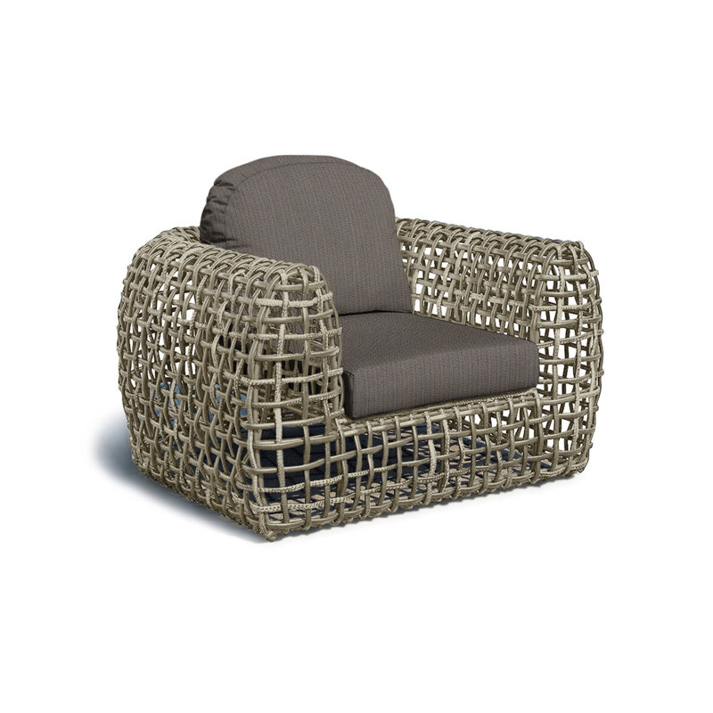 Dynasty Outdoor Armchair, Spectrum Graphite Sunbrella® Plainweave, Kubu Mushroom