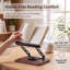 Support de lecture en cristal et acrylique transparent avec base rotative à 360 °, porte-livre réglable avec plumier et pinces en silicone souple-1173786282