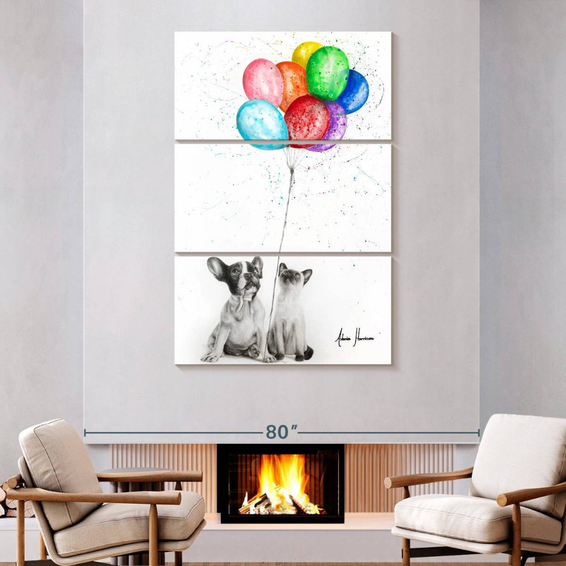 Brampt les huit ballons, H 74 po x l 48 po