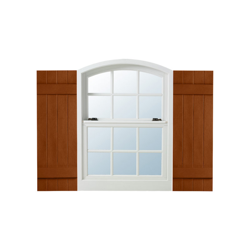 Cranberry Vinyl Board and Batten Shutters, 31-Inch Pair