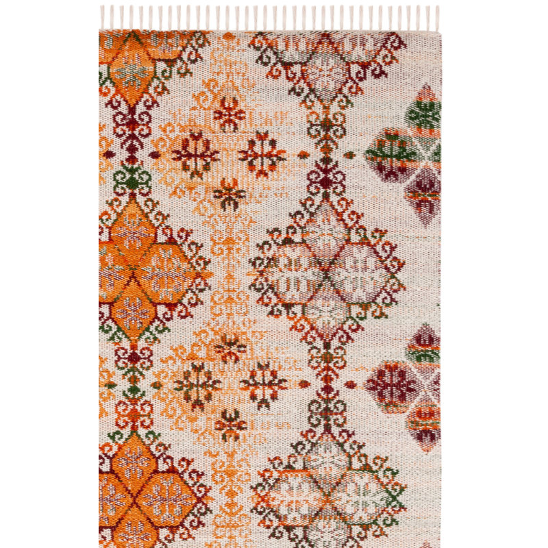 Kilim Flat Weave Wool Geometric Rug, Square 6'