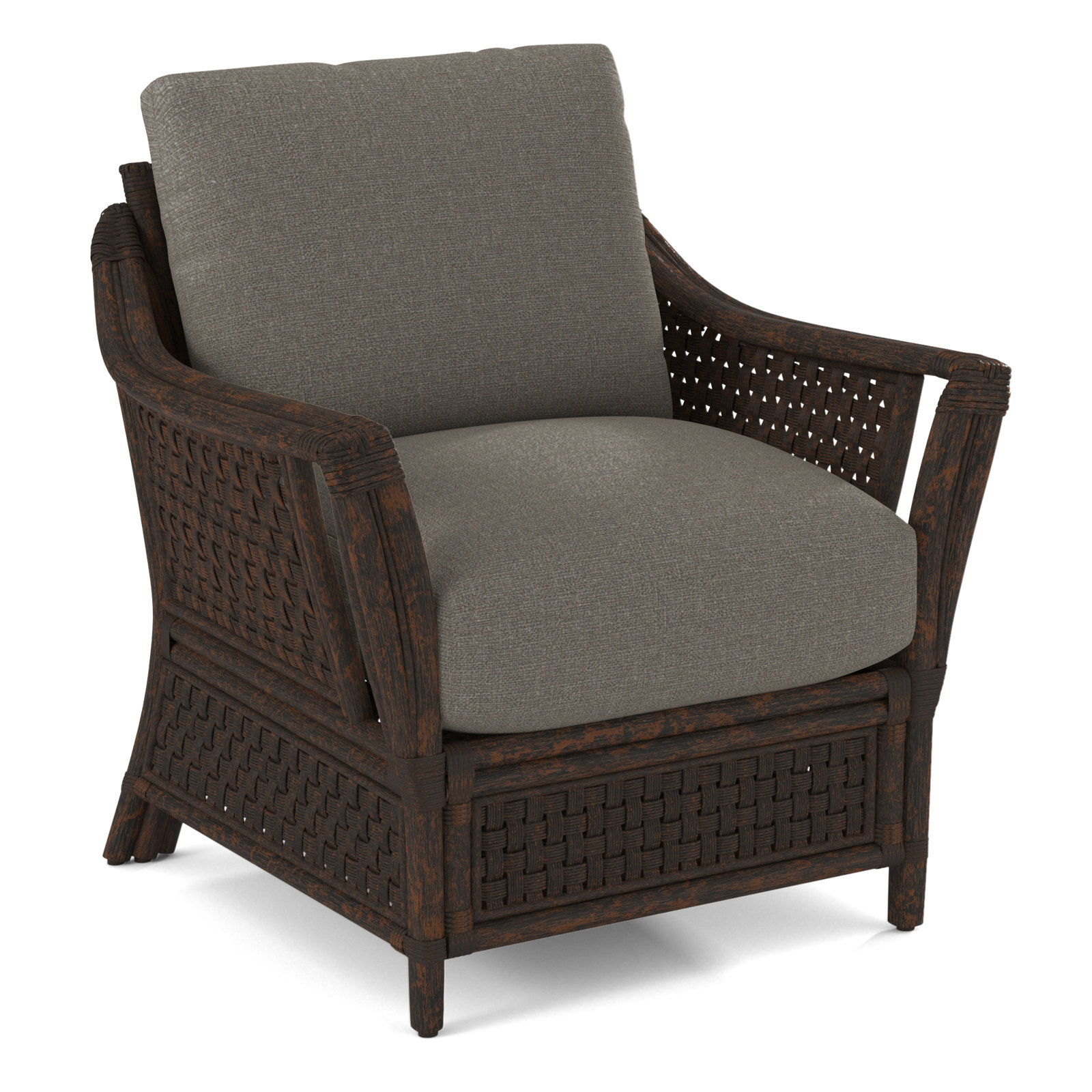 Boca Upholstered Armchair, Gray Sugar Performance; 0863-84, Coffee